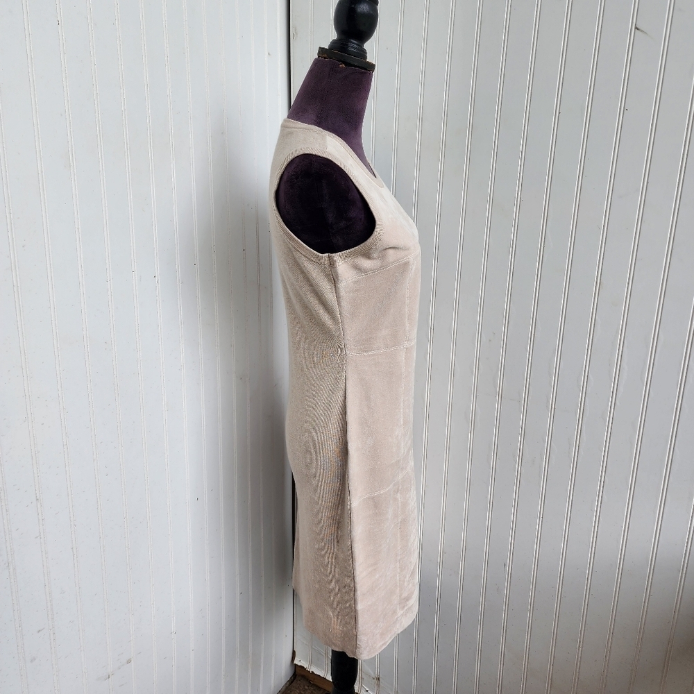 Calvin Klein Faux Suede Pullover  Dress Light Beige Sleeveless Womens Size S - Picture 5 of 15